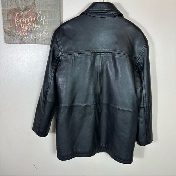 Men's Black Leather Jacket - Picture 6 of 7